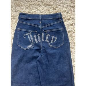 Juicy Couture Jeans 5/27 "Lunita" Y2K High Rise Wide Leg Relaxed Bedazzled